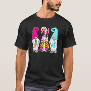Camiseta 3 Gnomos Páscoa Pastel Primavera coelho das orelha