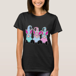 Camiseta 3 Gnomos Páscoas Pastel Bebês Primavera coelheiros