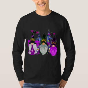 Camiseta 3 Halloween Gnomos Roxo Gnomo Vampiro Gnomo Witt
