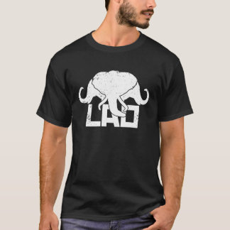 Camiseta 3 Headed Elephant LAO Original Kingdom of Laos Fla