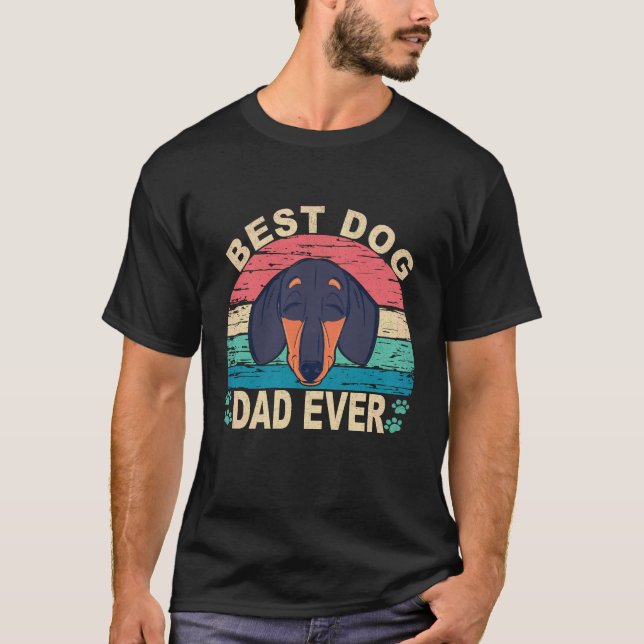 Camiseta 3 Melhor Pai de Cachorro de Todos os Tempos - Dach (Frente)