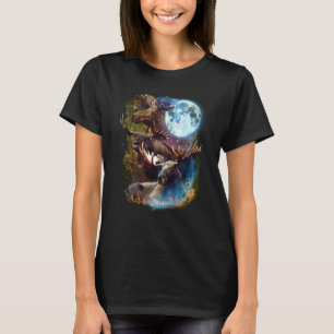 Camiseta 3 Moon Alce Cervo Alce Animal Gráfico