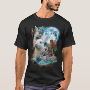 Camiseta 3 Moon Bunny Rabbit Graphic Animal