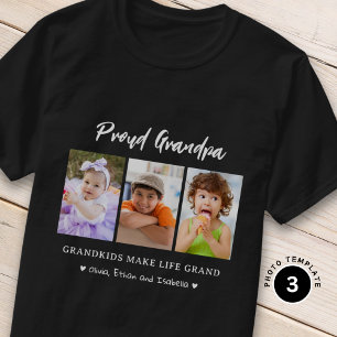 Camiseta 3 Netos fotográficos tornam a vida grande orgulhos