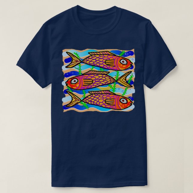 Camiseta 3 peixes (Frente do Design)