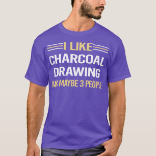 Camiseta 3 Pessoas Retrato de desenho de carvão vegetal