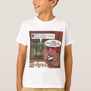 Camiseta 3 Porquinhos Inteligentes nas Mídias Sociais