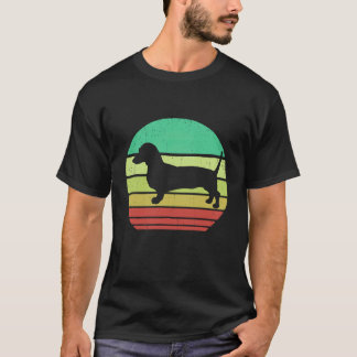 Camiseta 3 Retro Vintage Pôr do Sol Doxie Raça de Cachorro