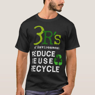 Camiseta 3 Rs de ambiente Reduz o Reciclar de reutilização