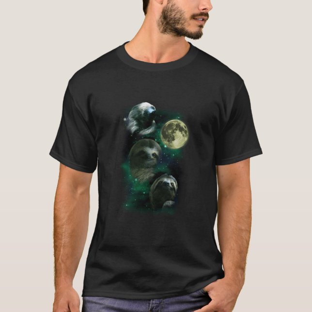 Camiseta 3 Sloth Moon Funny (Frente)