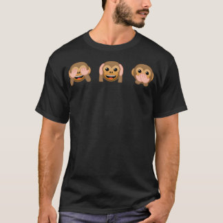 Camiseta 3 Wise Monkeys See No Evil Hear No Evil Speak...