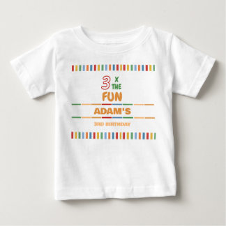 Camiseta 3 X O Divertido Aniversário Colorido