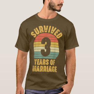 Camiseta 3 Year Marriage Third Wedding Anniversary Couple M
