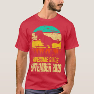 Camiseta 3 Year Old Gifts Awesome September 2019 Dinosaur 3