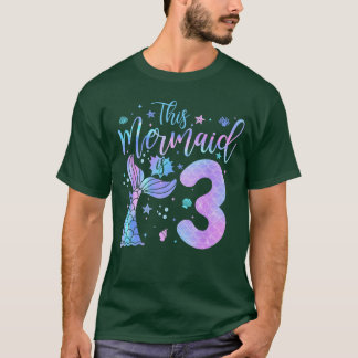 Camiseta 3 Year Oldhis Mermaid is 3rd Birthday Girl Daughte