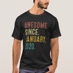 Camiseta 3 Years Old Awesome Since January 2020 3rd Birthda