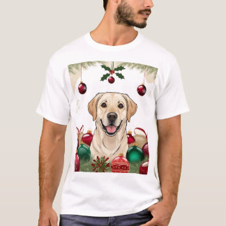 Camiseta 3D Cão no natal