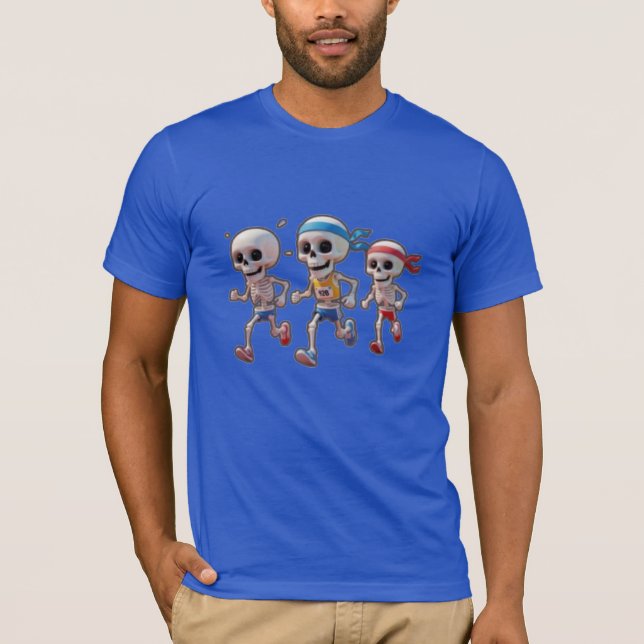 Camiseta “3D Cartoon Skeleton Race • Funny Running Skeleton (Frente)