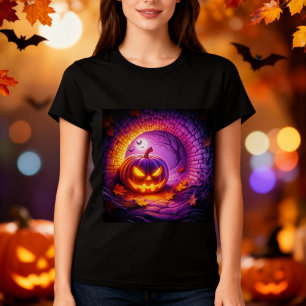 Camiseta 3d Design de Abóbora de Halloween