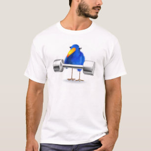 Camiseta 3d Elevador de peso azul de aves