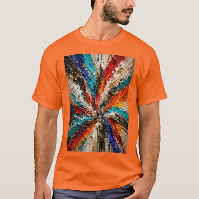 Camiseta 3D Explosão de Estouro de Cor (Frente)