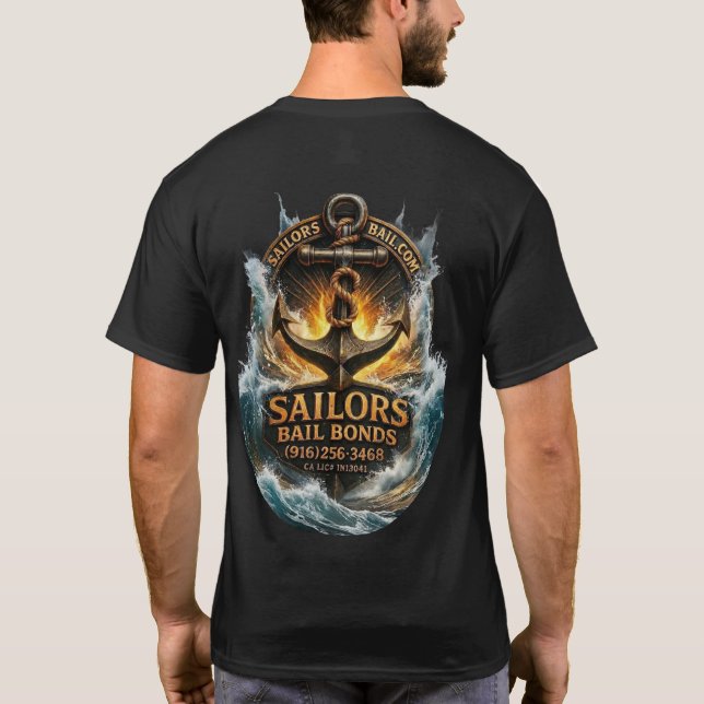 Camiseta 3D Fianças de Marinheiros Caem na Água (Verso)