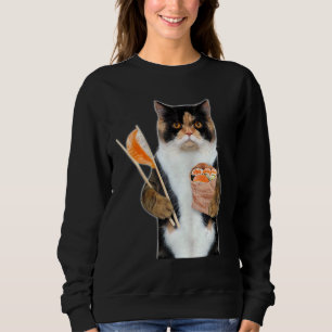 Camiseta 3d Gráfico Calico Cat Comendo Salmão Sushi Roll W 
