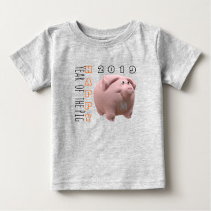 Camiseta 3D Porco Chinês Engraçado Ano Novo 2019 Baby Tee