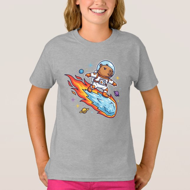Camiseta 3I/Atlas Capybara Astronaut Riding The Comet C/202 (Frente)