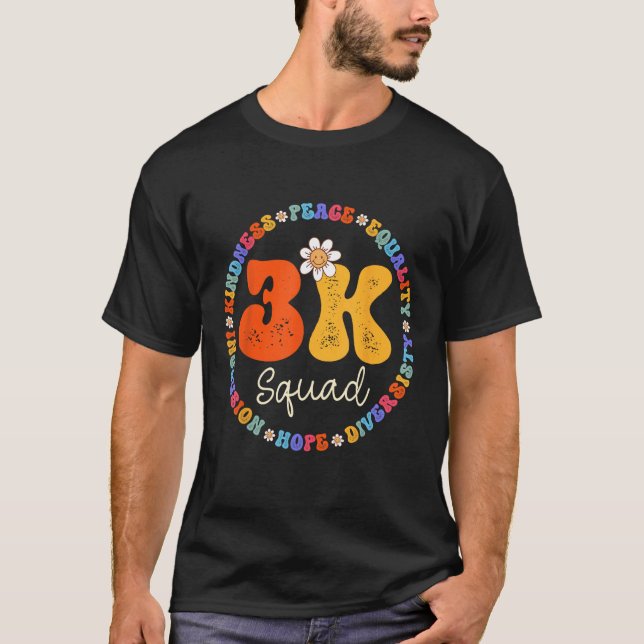 Camiseta 3K Squad Team Crew Teacher Kindergarten Kinder Ele (Frente)
