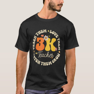 Camiseta 3K Teacher Squad & Team Threes Crew Pré-Escolar