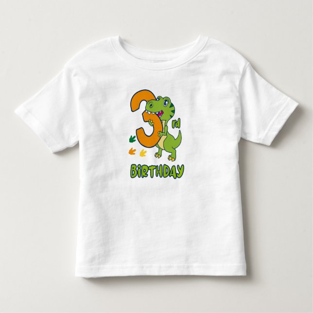 Camiseta 3rd birthday dinosaur  (Frente)