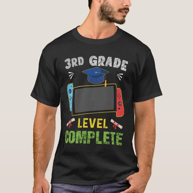 Camiseta 3rd grade Level Complete Graduation Gaming Class (Frente)