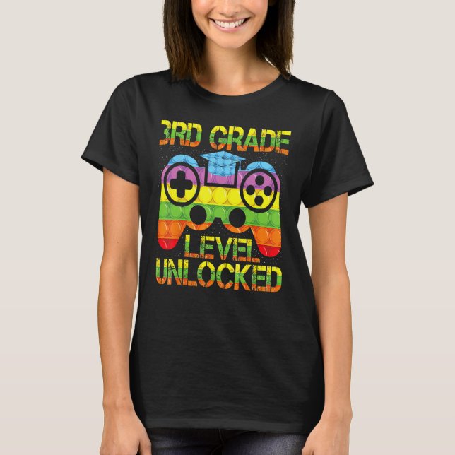 Camiseta 3rd Grade Level Unlocked Pop It Video Game Back To (Frente)