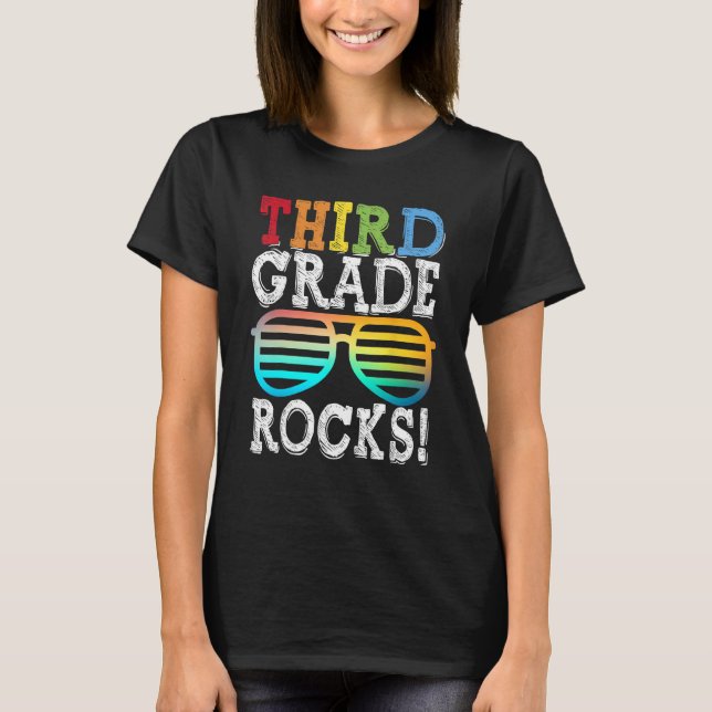 Camiseta 3rd Grade Rocks Third Grade Squad Back To School T (Frente)