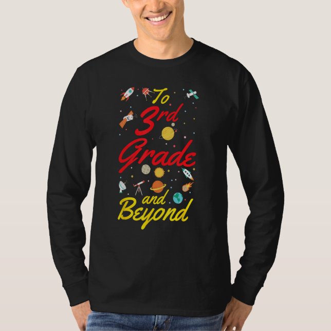 Camiseta 3rd Grade Space Third Grade Teacher Student Back t (Frente)