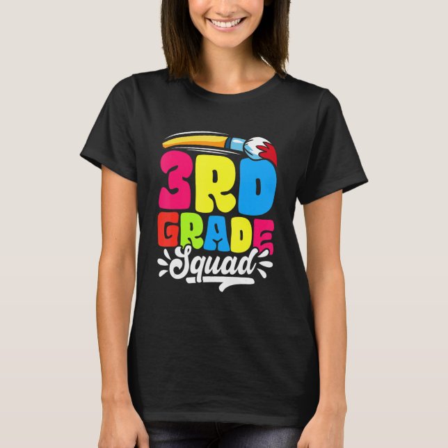 Camiseta 3rd Grade Squad Back To School First Day Of School (Frente)