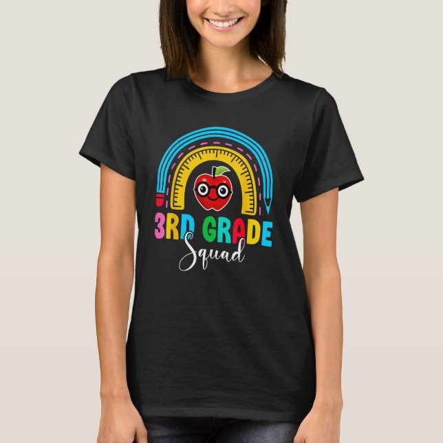 Camiseta 3rd Grade Squad Back To School Rainbow Teachers Th (Frente)
