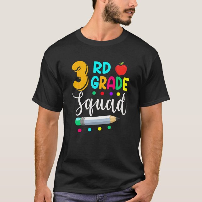 Camiseta 3rd Grade Squad  Teacher Student Team Back To Scho (Frente)