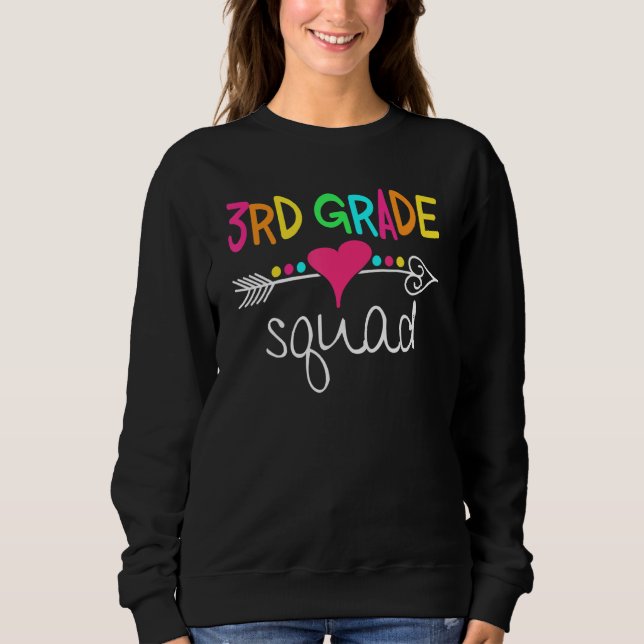 Camiseta 3rd Grade Squad Third Teacher Student Team Back To (Frente)