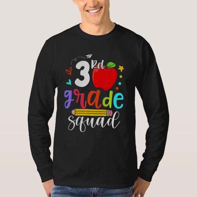 Camiseta 3rd Grade Squad Third Teacher Student Team Back To (Frente)
