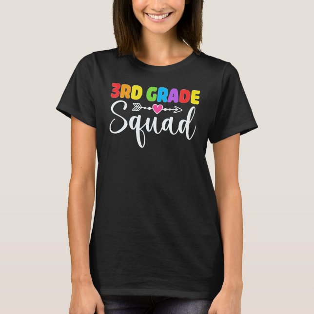Camiseta 3rd Grade Squad Third Teacher Student Team Back To (Frente)