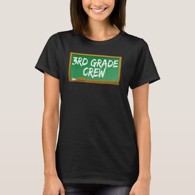 Camiseta 3rd Third Grade Crew Chalk Board Chalkboard (Frente)