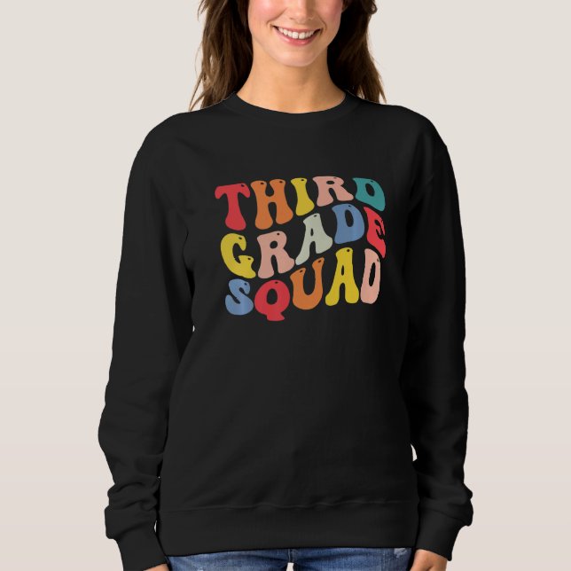 Camiseta 3rd Third Grade Squad Teacher Back To School Retro (Frente)