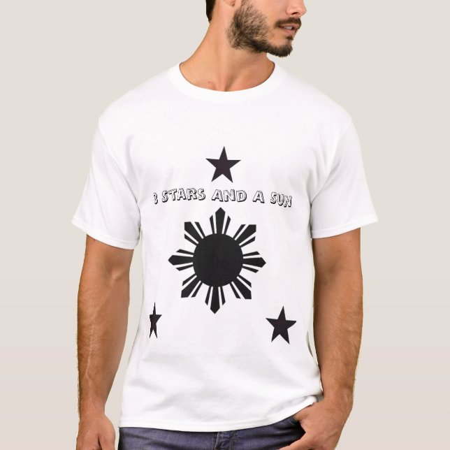 Camiseta 3starsasun, 3 estrelas e um Sun (Frente)