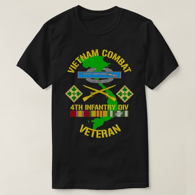 Camiseta 4ª Divisão de Infantaria - Vietname Combate Vetera (Frente do Design)