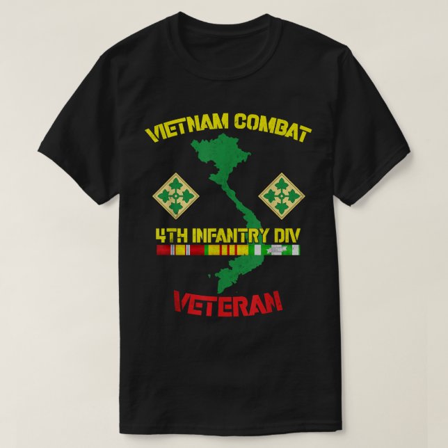 Camiseta 4ª Divisão de Infantaria - Vietname Combate Vetera (Frente do Design)