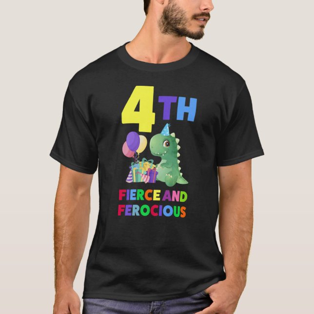Camiseta 4ª Idade Feroz E Feroz De 4 Quarto Aniversário (Frente)
