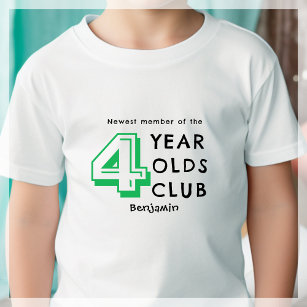 Camiseta 4º aniversário   Criança Personalizada De Quatro A