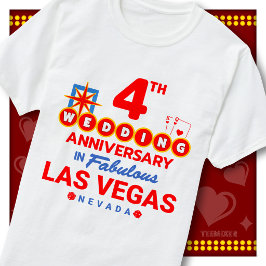 Camiseta 4º Aniversário de Casamento Fabuloso Casal de Las